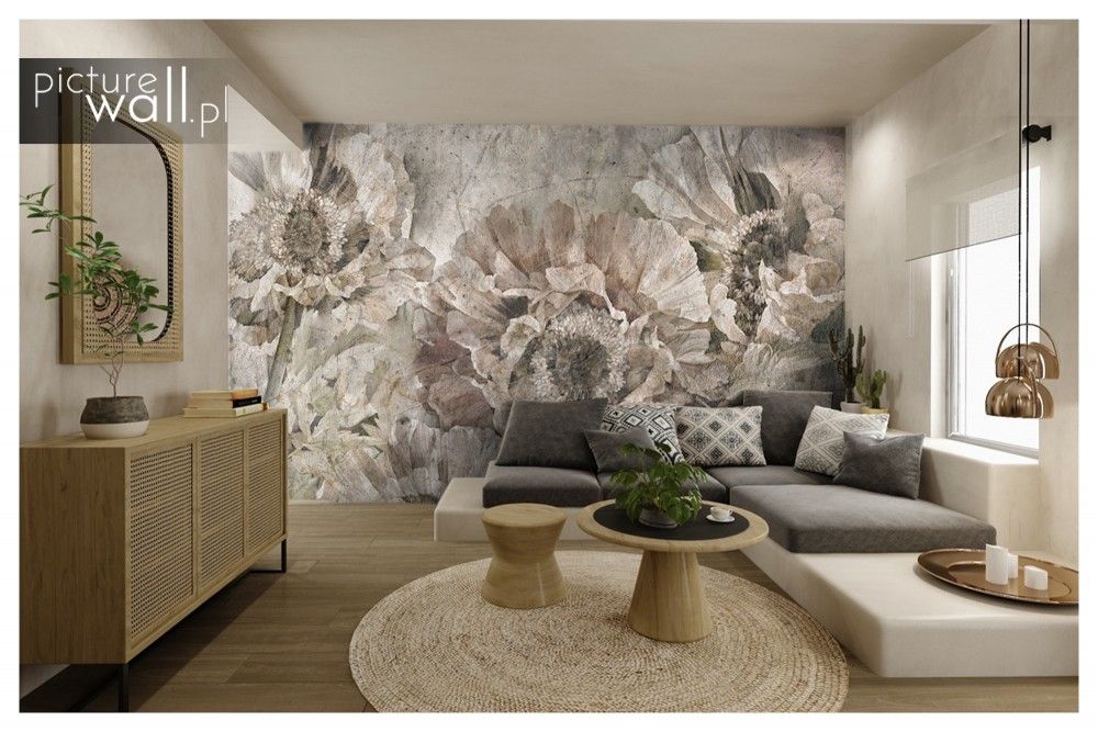 Fototapety samoprzylepne z motywem Beżowe maki