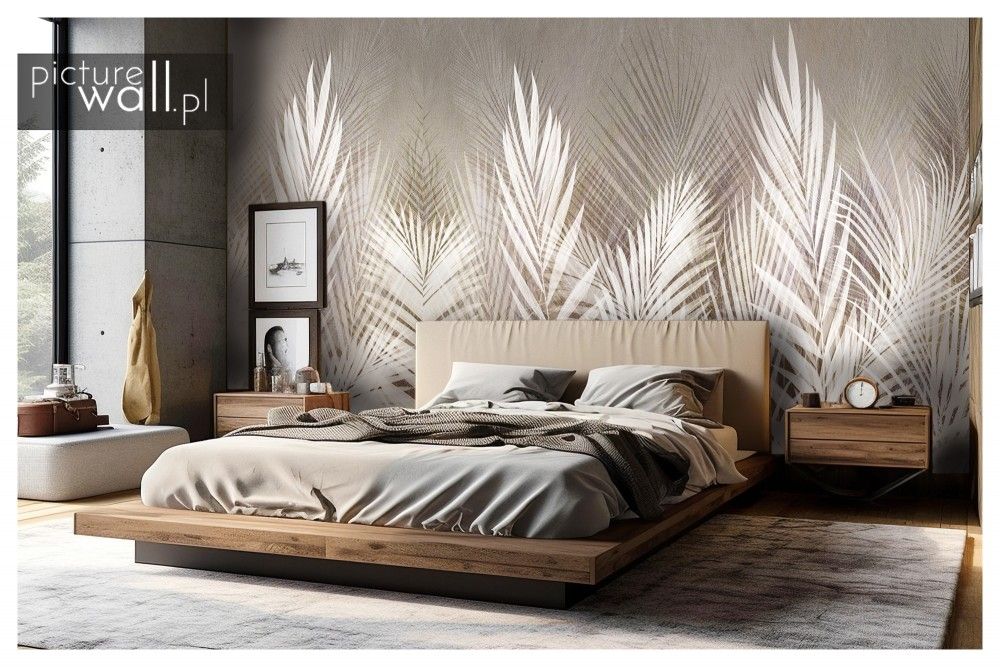 Obrazy z motywem Delikatne palmy brąz Obrazy z motywem Delikatne palmy brąz