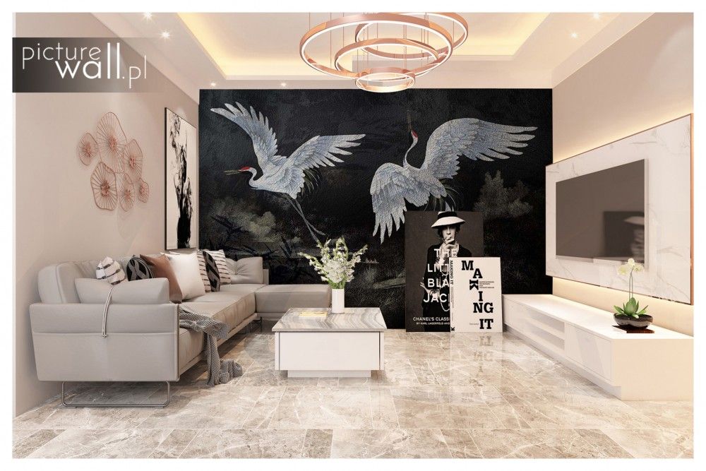 Fototapety samoprzylepne z motywem Żurawie ciemne