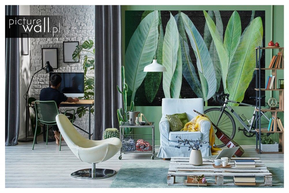 Fototapety samoprzylepne z motywem Jaskrawe liście bananowca