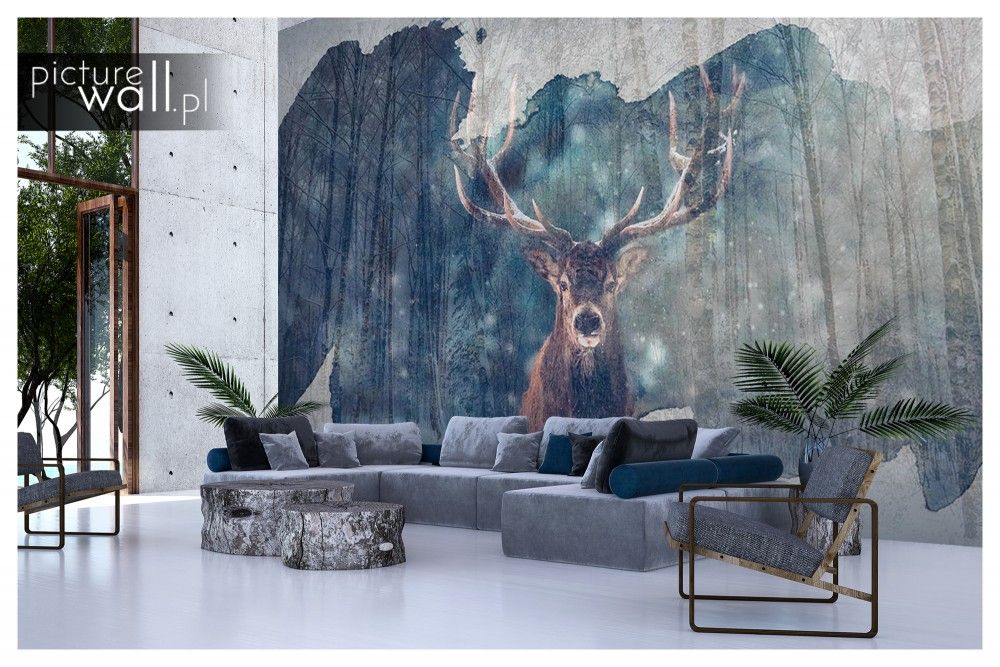 Fototapety samoprzylepne z motywem Mroźny leśny wieczór