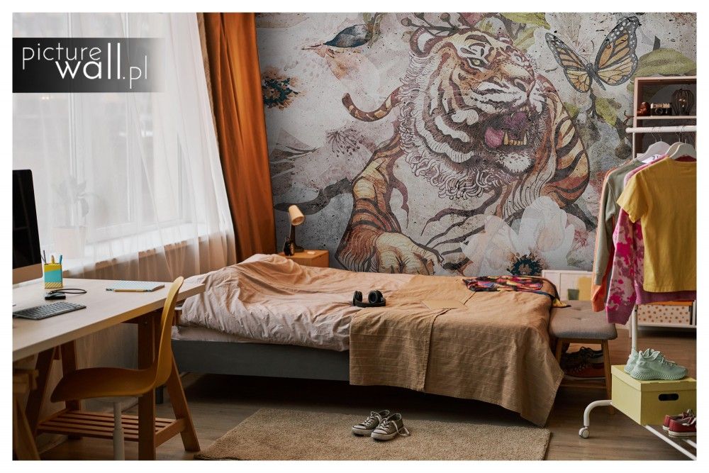 Fototapety z motywem Tygrys i motyl
