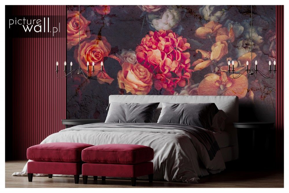 Fototapety z motywem Fresk malinowy bukiet