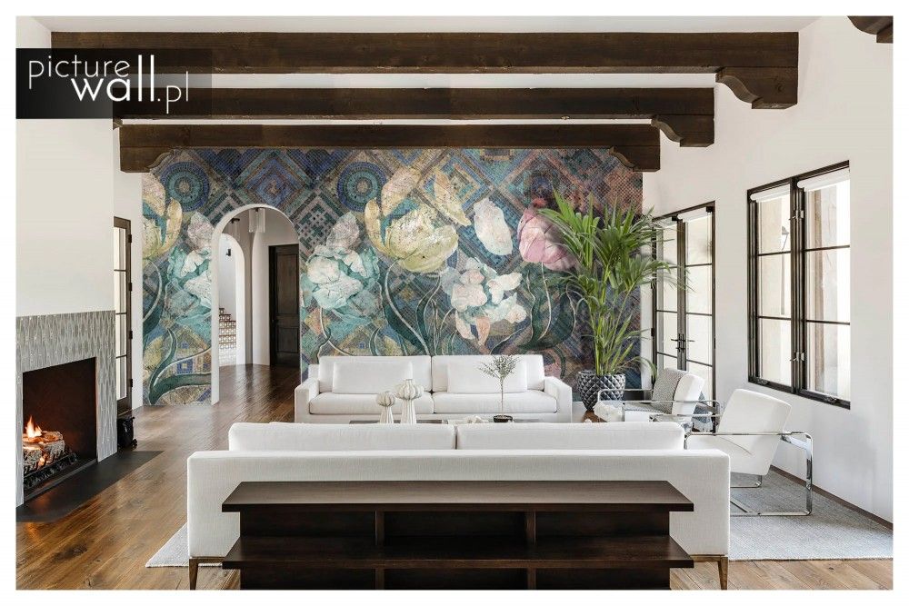 Fototapety z motywem Marokańska posadzka i tulipany