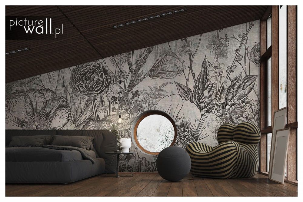 Fototapety z motywem Rdzawe kwiaty w szarościach
