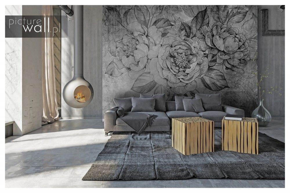 Fototapety samoprzylepne z motywem Szkicowane kwiaty