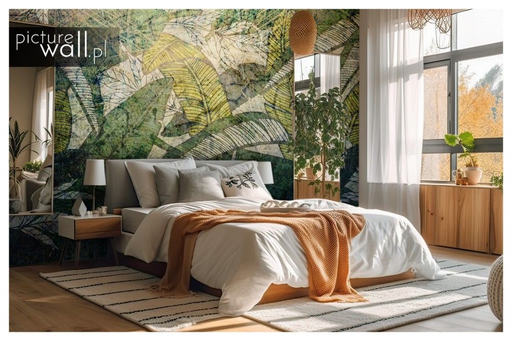 Fototapety z motywem Zielone liście bananowca