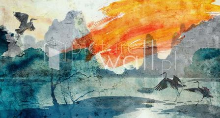 Podgląd wzoru Żurawie o zachodzie