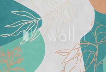 Podgląd wzoru Turkusowe kształty i kontury