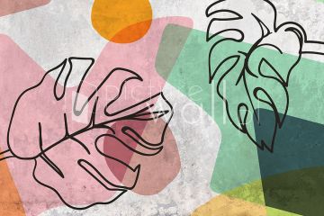 Podgląd wzoru Kolorowe kształty liści z fakturą