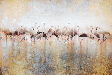 Podgląd wzoru Flamingi w złocie