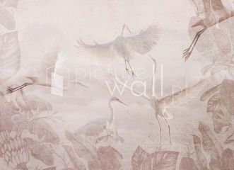 Podgląd wzoru Rozmyte beżowe żurawie mgiełka