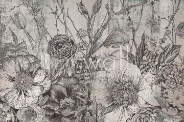 Podgląd wzoru Rdzawe kwiaty w szarościach