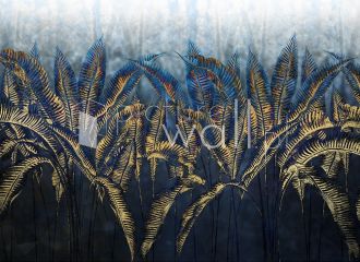 Podgląd wzoru Opalizujące liście bananowca ze złotem