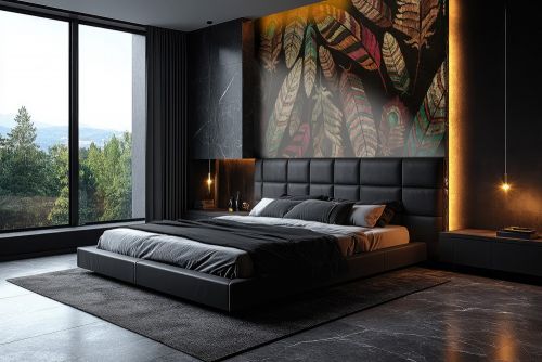 Fototapeta Haftowane pióra ze złotem