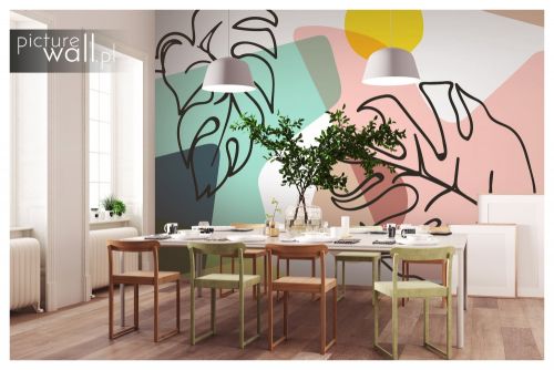 Fototapeta samoprzylepna Kolorowe kształty liści