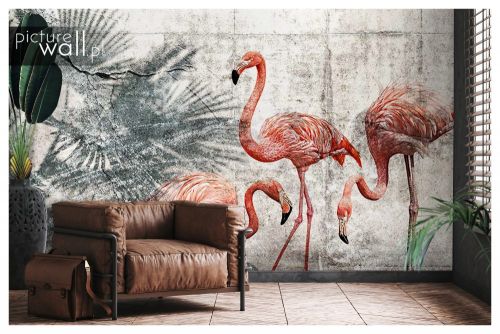 Fototapeta samoprzylepna Betonowe flamingi