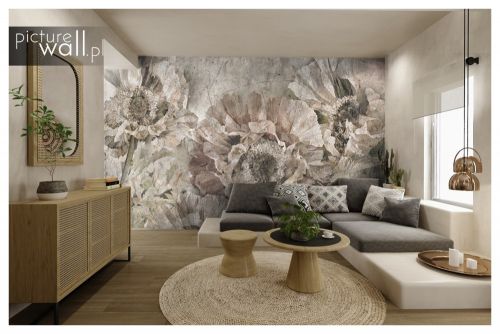 Fototapeta samoprzylepna Beżowe maki