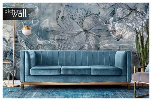 Fototapeta samoprzylepna Delikatne akwarelowe lotosy