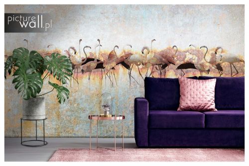 Fototapeta samoprzylepna Flamingi w wodzie