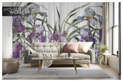 Fototapeta samoprzylepna Trawy i irysy