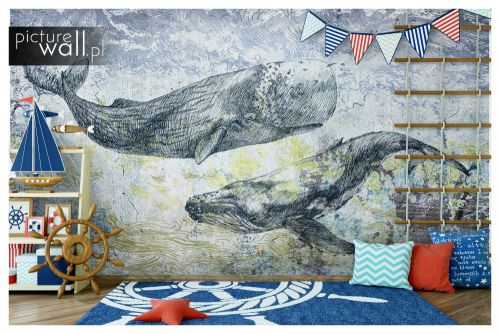 Obraz Rycina wieloryby