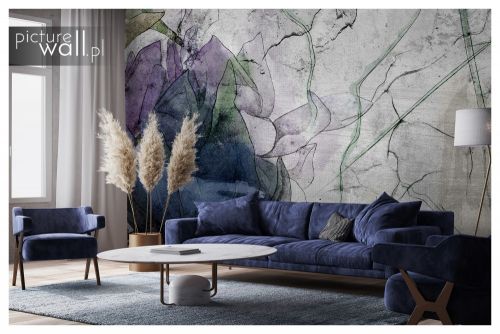 Fototapeta samoprzylepna Kolorowe liście na betonie