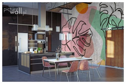 Fototapeta Kolorowe kształty liści z fakturą