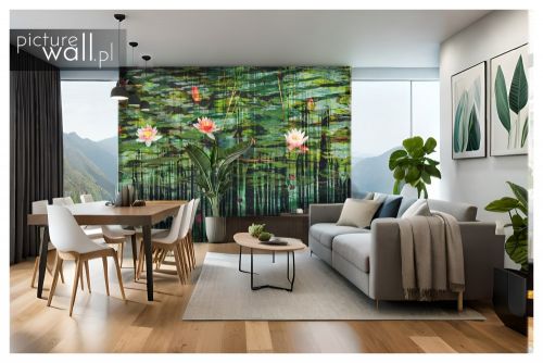 Fototapeta samoprzylepna Malowane lilie wodne