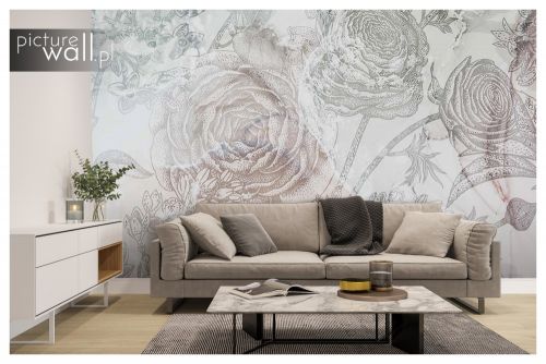 Fototapeta samoprzylepna Przymrożone kwiaty