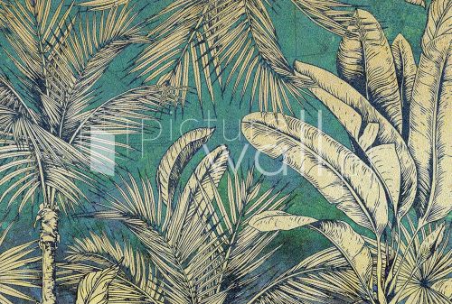 Fototapeta złota arabska noc z turkusem