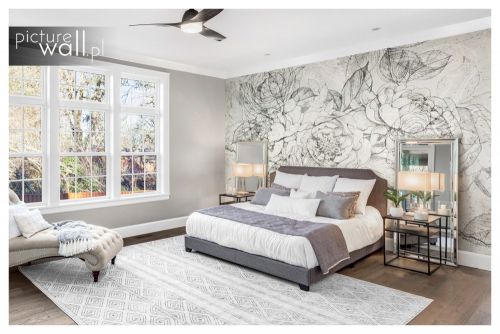 Fototapeta Szkicowane jasne kwiaty