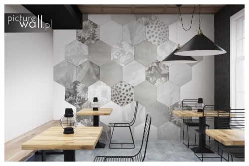 Fototapeta samoprzylepna Tropikalne heksagony mono