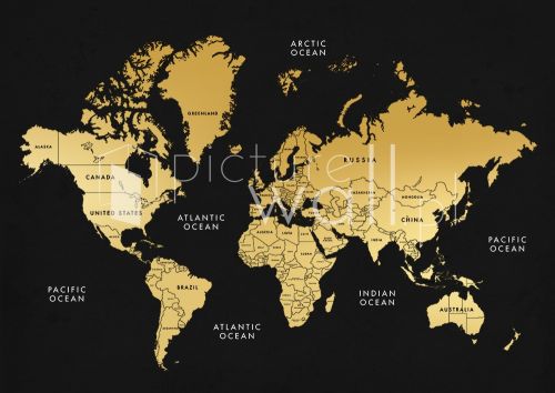 Fototapeta złota mapa