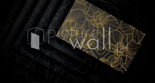 Fototapeta czarne lustro ze złotem