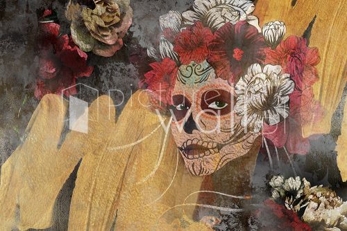 Fototapeta dia de los muertos ze złotem