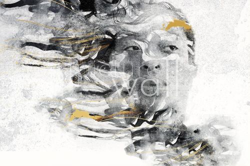 Fototapeta twarz ze złotem